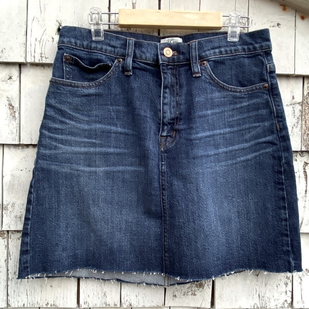 J.Crew Raw Hem Denim Mini Skirt